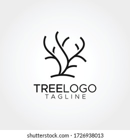 Simple minimalist tree forest plants logo design vector template