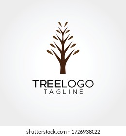 Simple minimalist tree forest plants logo design vector template