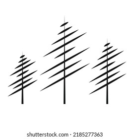 Simple minimalist tree image, vector illustration.