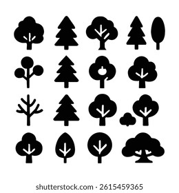 simple minimalist tree on white background,Simple vector icons,Vector illustration