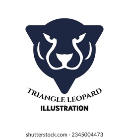 Simple Minimalist Triangle Tiger Jaguar Leopard Puma Head Face Icon Symbol Illustration Vector