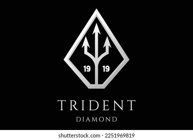Simple horquilla de tridente con logotipo de diamante
