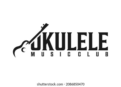 Simple Minimalist Typography Lettering Uke Ukulele Logo design