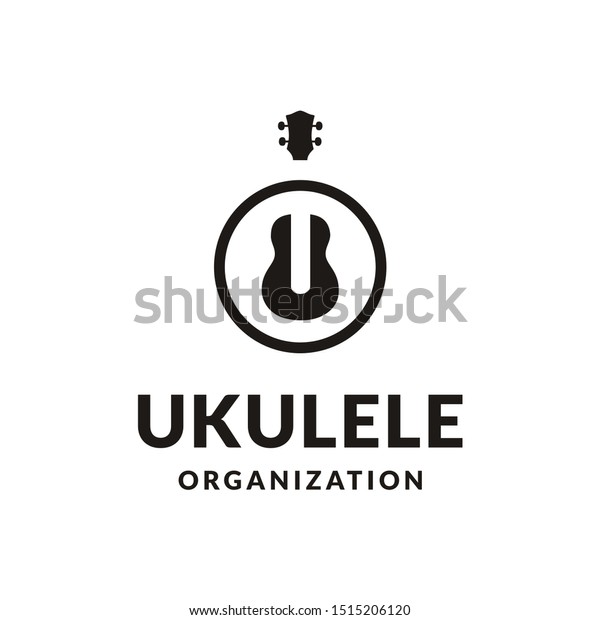 Simple Minimalist Typography Lettering Uke Ukulele Stock Vector