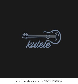 Simple minimalist typography ukulele music logo design. Vector graphic ukulele. Ukelele logo design.