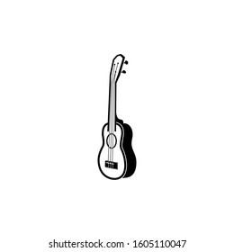 Simple Minimalist Ukulele Music Acoustic Logo Design Silhoutte