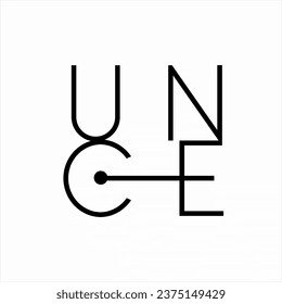 Simple minimalist unce word design.