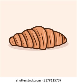 Simple minimalist vector cartoon croissant
