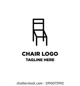 simple minimalist vector chair logo, chair furniture logo for brands and companies