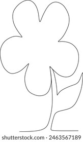 simple minimalist vector continuous line drawing of leaves