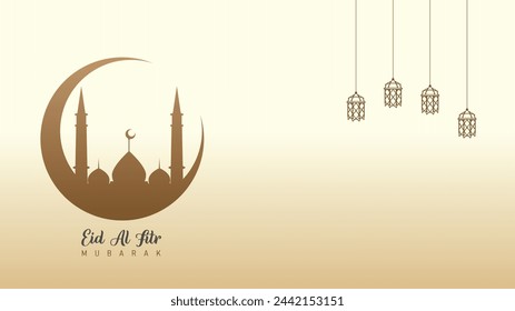 simple minimalist vector design, background wallpaper for the Eid al-Fitr celebration for Muslims