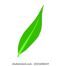 A simple, minimalist vector illustration of a leaf with clean lines, perfect for logos, icons, eco-friendly designs, and nature-inspired projects