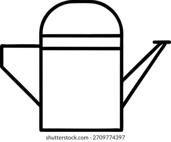 Un diseño de arte de línea de Vector simple y minimalista de una regadera. Perfecto para conceptos de estilo de vida sostenibles, ecológicos o de jardín. ¡Descarga ahora!