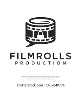 Simple minimalist vector logo strip film