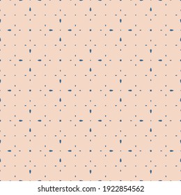 Simple minimalist vector seamless pattern. Minimal blue and beige geometric texture. Abstract background with small shapes, tiny dots. Subtle luxury repeat design for decor, wallpaper, textile, print