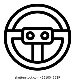 Simple minimalist vector showing a steering wheel, controlling a car's direction and speed