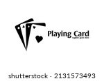 Simple Minimalist Vintage Poker Playing Card for Gamble Bet Casino Sport Club Logo Design Vector
