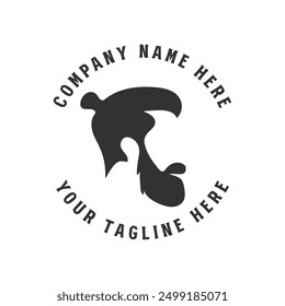 Simple Minimalist Vintage Retro Man Male Hair with Mustache and Beard for Gentlemen Barbershop Haircut Shave or Pomade Product Icon Symbol Illustration Label Design Vector