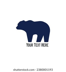 Simple Minimalist Walking or Standing Ice Polar Grizzly Bear Silhouette Icon Illustration Vector