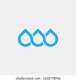 plantilla de logotipo simple minimalista de caída de agua