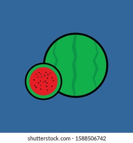 Simple minimalist watermelon vector illustration
