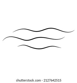 Simple minimalist waves handdrawn water lake river logo vector illustration, design on white background