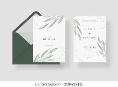 Simple and minimalist wedding card template