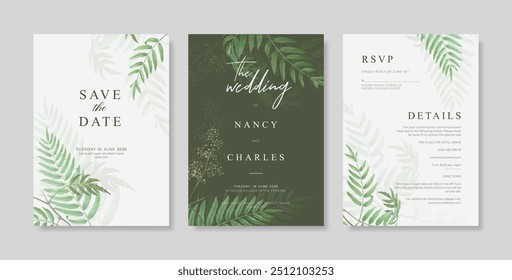 Simple and minimalist wedding card template. trendy modern wedding invitation template. beautiful wedding card template