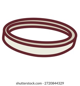 Simple minimalist wedding ring band icon with thin stripe accents