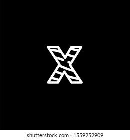 simple minimalist white monogram X logo letter vector illustration suitable for business, web and mobile logotype.