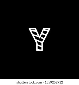 simple minimalist white monogram Y logo letter vector illustration suitable for business, web and mobile logotype.