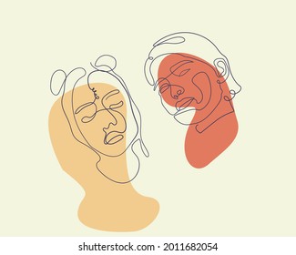 Simple Minimalist woman face Line art
