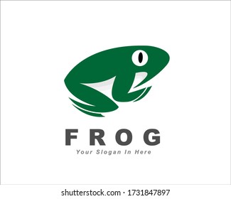 Simple minimalistic abstract green frog logo design inspiration