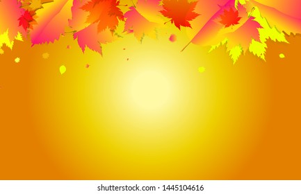 Simple minimalistic autumn background. Orange yellow watercolor brushes