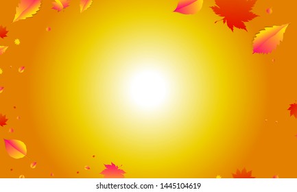 Simple minimalistic autumn background. Orange yellow watercolor brushes
