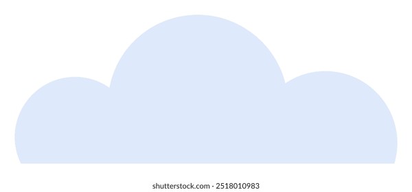 Simple and minimalistic blue cloud with rounded edges. Ideal for weather, digital interface designs, eco-themed projects, children s illustrations, and minimalist graphic art.