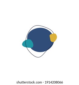 
Simple minimalistic blue yellow black background organic shape logo icon design