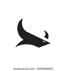 simple minimalistic bull logo icon design.