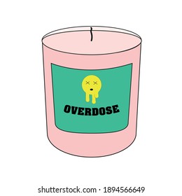 Simple minimalistic candle with no background and with text