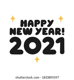 Tarjeta simple y minimalista. Feliz año nuevo 2021