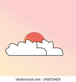 Simple and minimalistic cloud vector design on a simple background