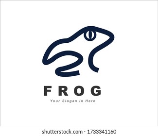 simple minimalistic elegance line art frog logo design inspiration
