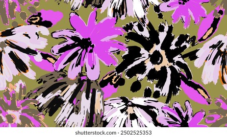 Simple Minimalistic Exotic Summer Tropical Floral seamless pattern. Will be fine for textile or manufacturing, wallpapers, print, gift wrap and scrapbooking.	