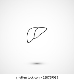 Simple minimalistic flat trendy liver icon set