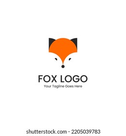 Simple and minimalistic fox head logo trend vector