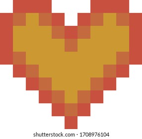 Simple Minimalistic Geometric Pixel Heart In Rainbow Colors. Sticker For Postcard Or Video Game. EPS 10. 