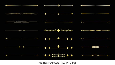 conjunto de elementos divisores de borda dourada minimalista simples