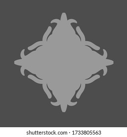 Simple figura de vector gris minimalista. Fondo gris oscuro. Diseño elegante y luminoso.