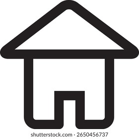 Simple and minimalistic home icon in outline style. Perfect for user interfaces, real estate, construction, smart home apps, or housing-related content.

