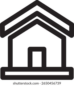 Simple and minimalistic home icon in outline style. Perfect for user interfaces, real estate, construction, smart home apps, or housing-related content.

